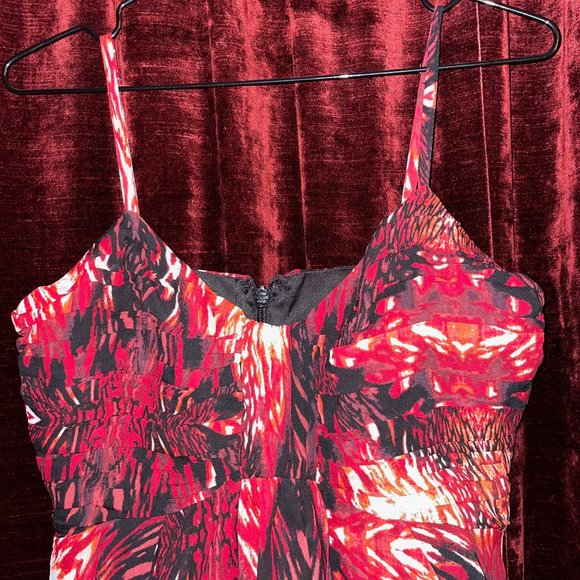 Red chiffon party mini dress 6 - Picture 7 of 16